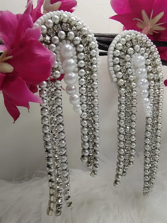 Rhinestones White Rainbow Drop Earrings