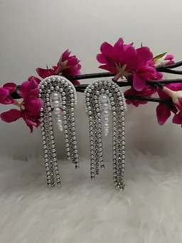 Rhinestones White Rainbow Drop Earrings