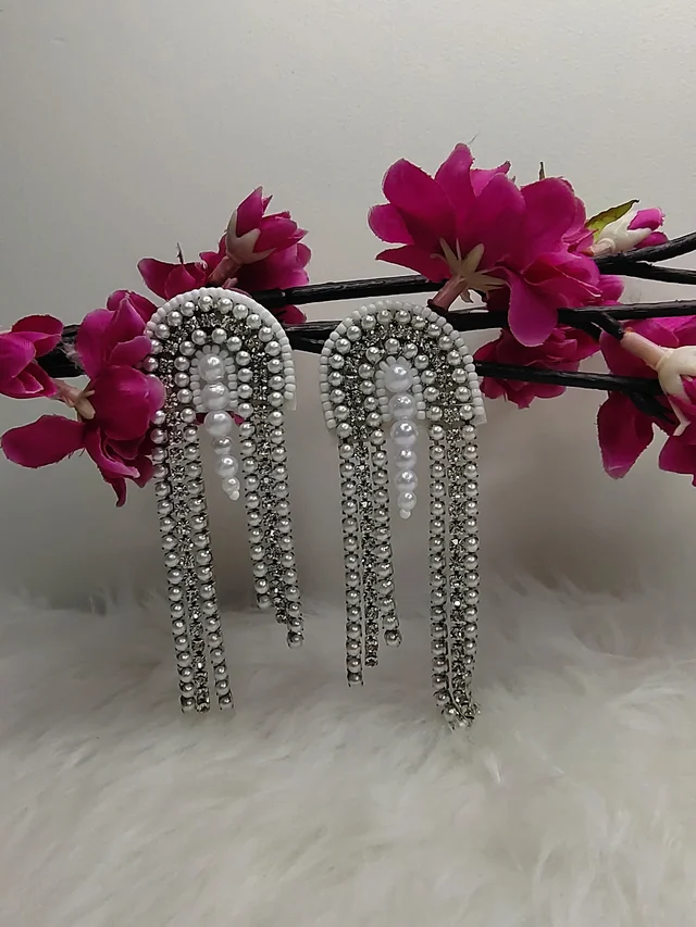 Rhinestones White Rainbow Drop Earrings