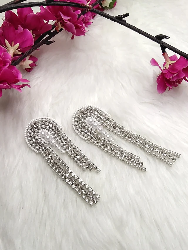 Rhinestones White Rainbow Drop Earrings