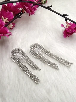 Rhinestones White Rainbow Drop Earrings