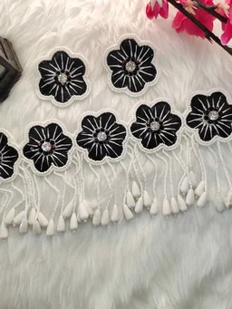 Black Flower Choker Necklace Set