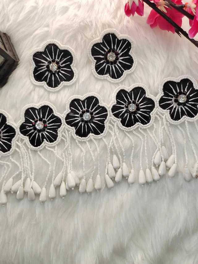 Black Flower Choker Necklace Set
