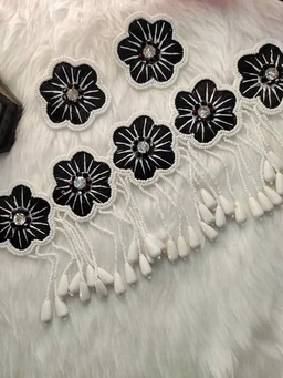 Black Flower Choker Necklace Set