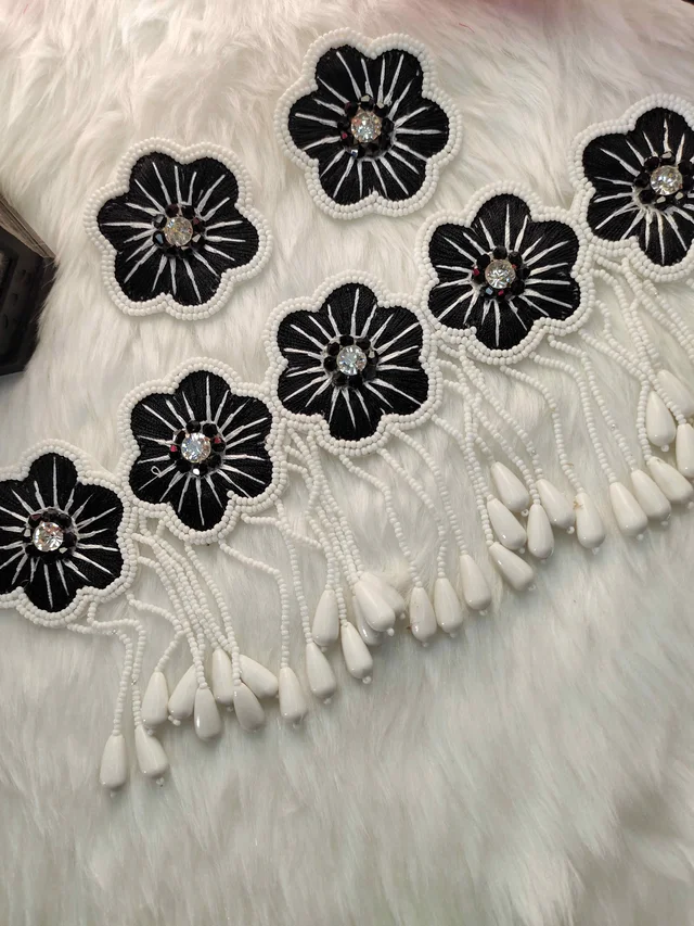 Black Flower Choker Necklace Set
