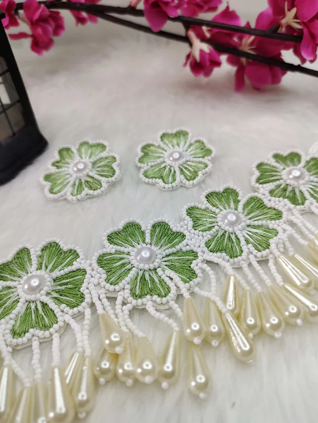 Green Flower Choker Necklace Set