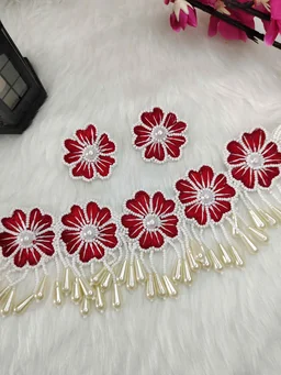 Red Flower Choker Necklace Set