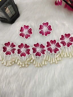 Pink Flower Choker Necklace Set