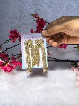 Cross Rhinestone Dangler Earrings
