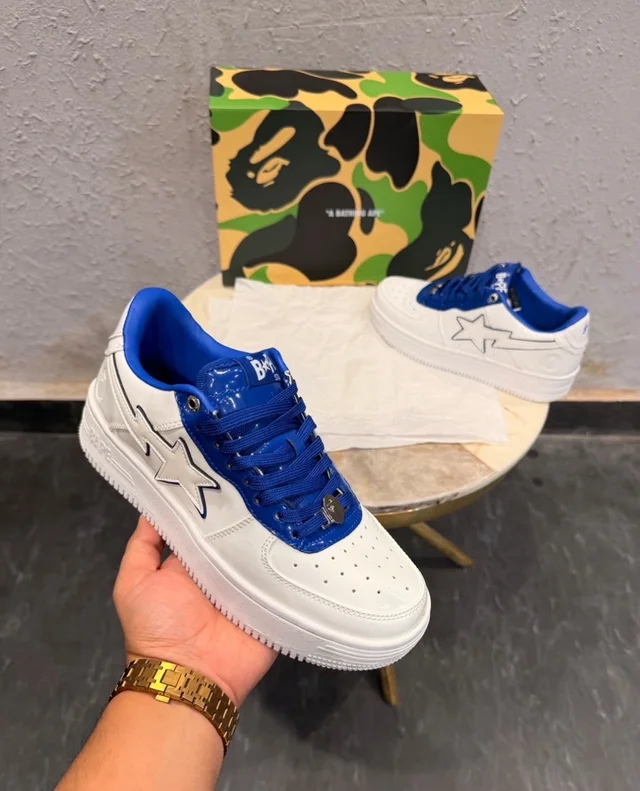 BATHING APE BAPE STA OS WHITE BLUE 