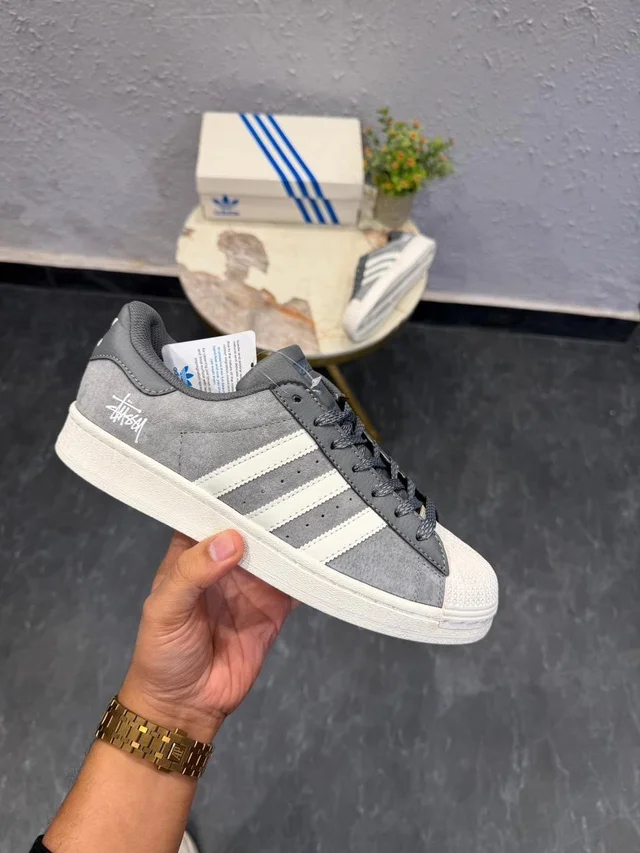 ADIDAS ORIGINAL SUPERSTAR C STUSSY GREY 