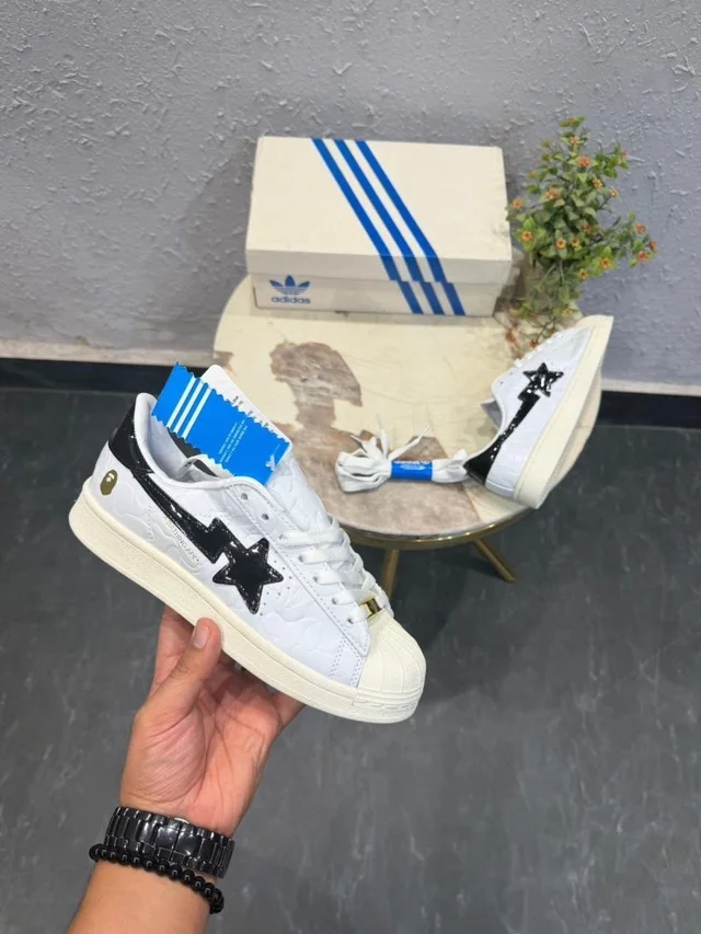ADIDAS SUPERSTAR BAPE WHITE BLACK