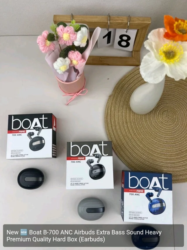 Boat B-700 ANC Airbuds Extra Bass Sound Heavy Premium Quality Hard Box (Earbuds)
