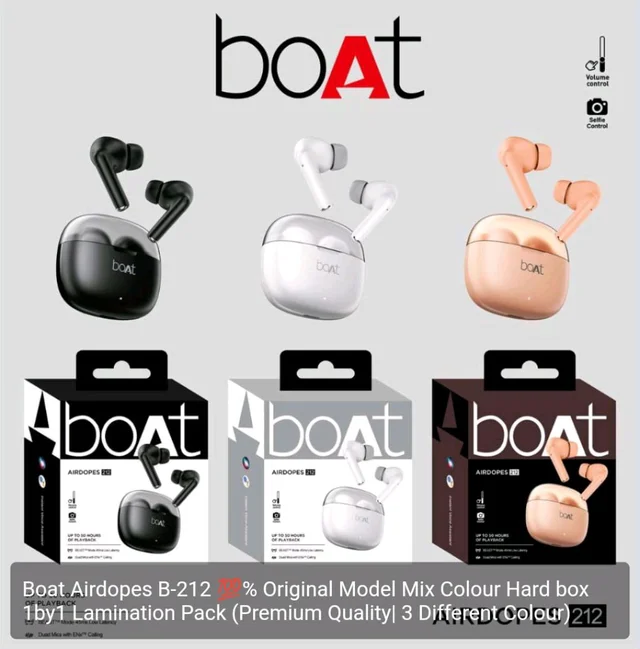 Boat Airdopes B-212 💯% Original Model Mix Colour Hard box 1by1 Lamination Pack (Premium Quality| 3 Different Colour)