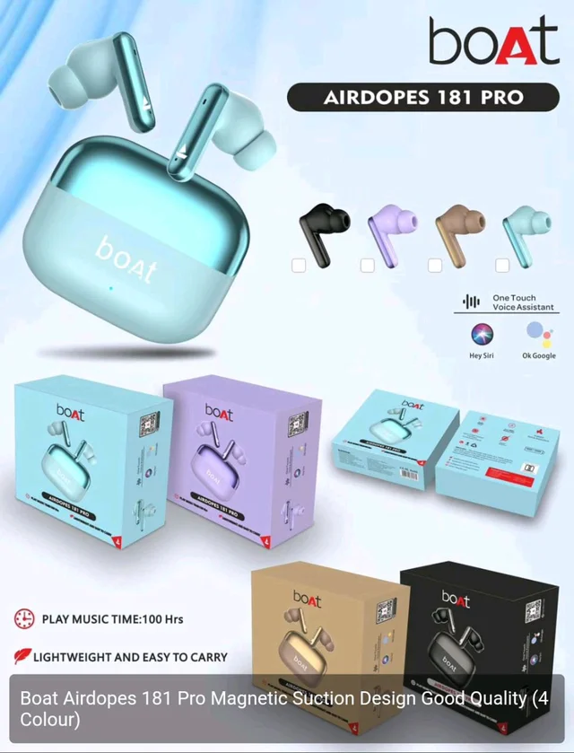 Boat Airdopes 181 Pro Magnetic Suction Design Good Quality (4 Colour)