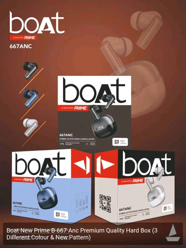 Boat New Prime B-667 Anc Premium Quality Hard Box (3 Different Colour & New Pattern)