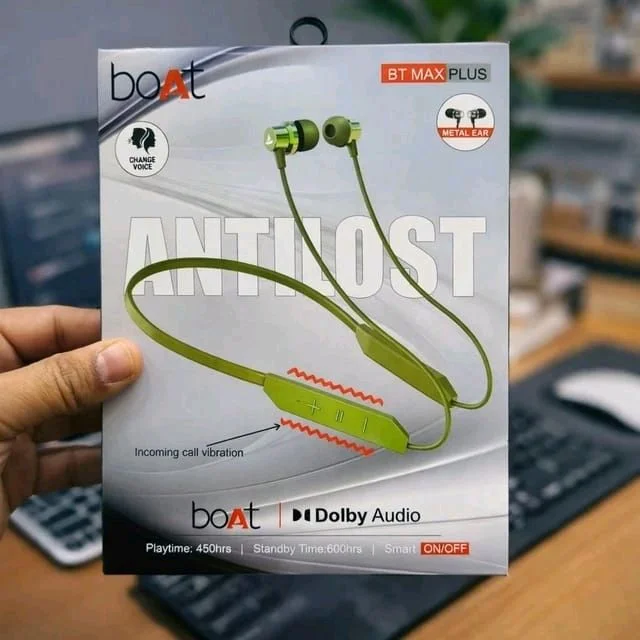 Boat New Bt Max Plus Metal Ear With Vibration Calling Nackband