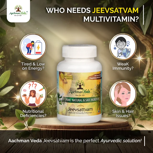 Aachman Veda Jeevsattvam (Multivitamin) Veg Capsules - 4