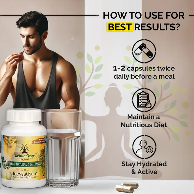 Aachman Veda Jeevsattvam (Multivitamin) Veg Capsules - 4