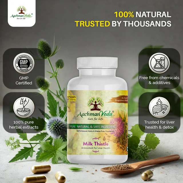 Aachman Veda Milk Thistle Veg Capsules - 3