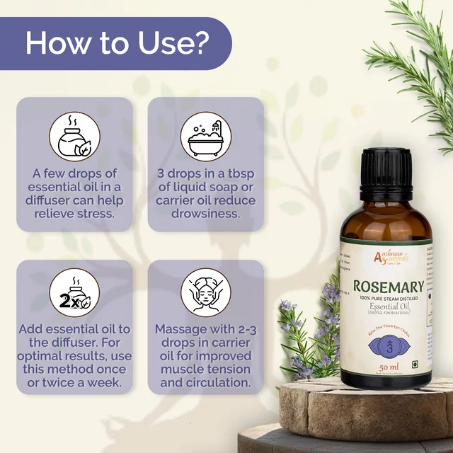 Aashman Ayurveda Rosemary Pure Steam Distilled Essential Oil - 3