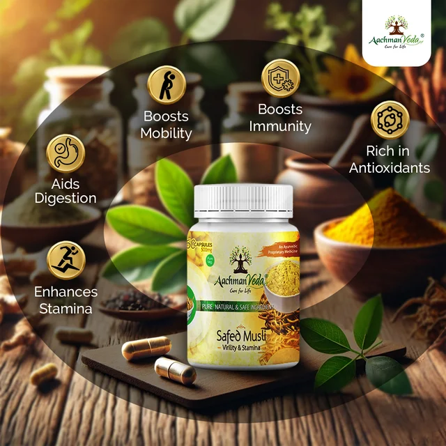 Aachman Veda Safed Musli Veg Capsules - 2