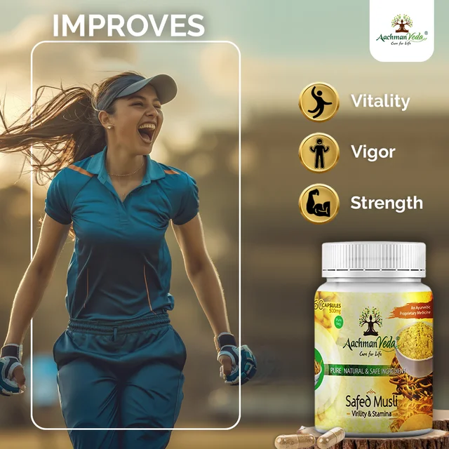 Aachman Veda Safed Musli Veg Capsules - 2