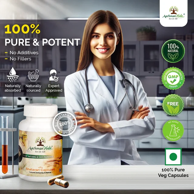 Aachman Veda Shatavari Veg Capsules - 4