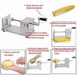 Manual Stainless Steel Tornado Potato Machine | Rawat Impex
