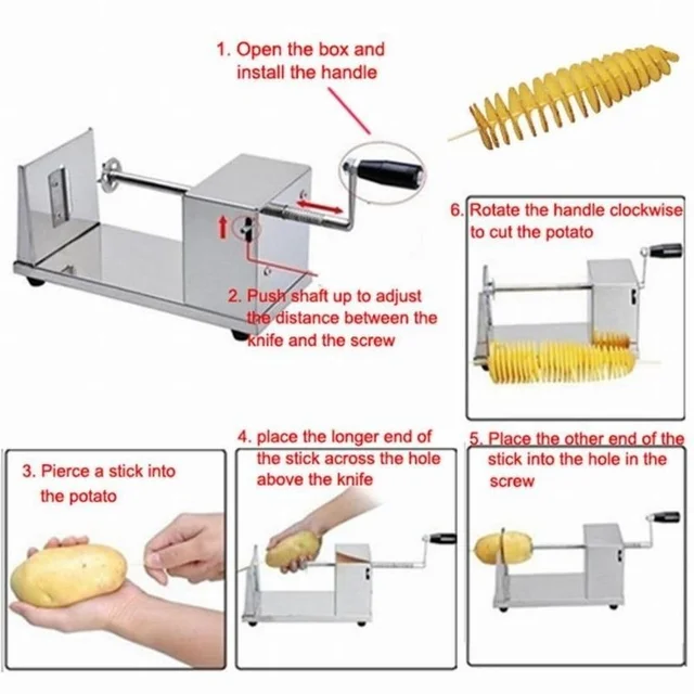 Manual Stainless Steel Tornado Potato Machine | Rawat Impex