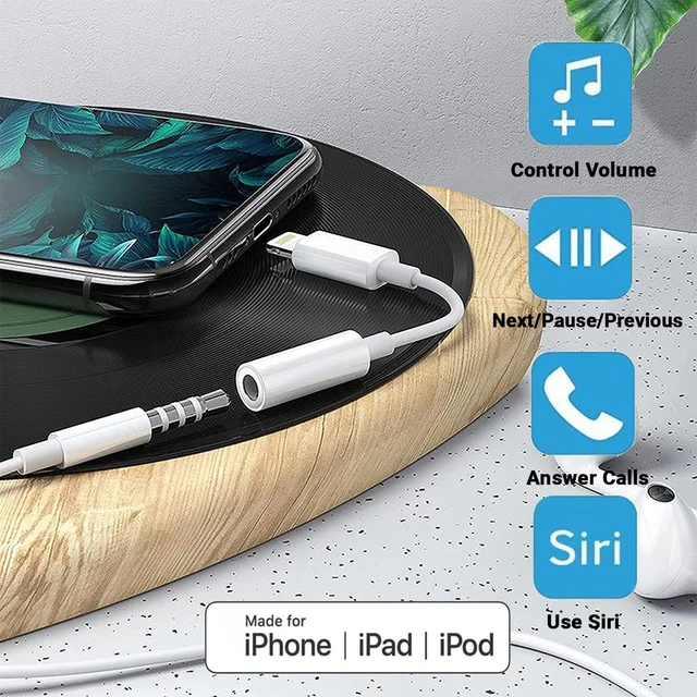 3.5 mm Headphone Jack Adapter Connector Only Supported Music Control Audio Adapter for Phone Xs