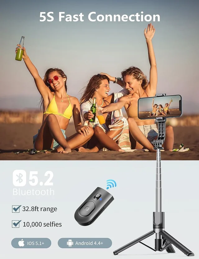61 Inch Selfie Stick Tripod, Extendable To 61 Inche Tripod Stand With Wireless Remote