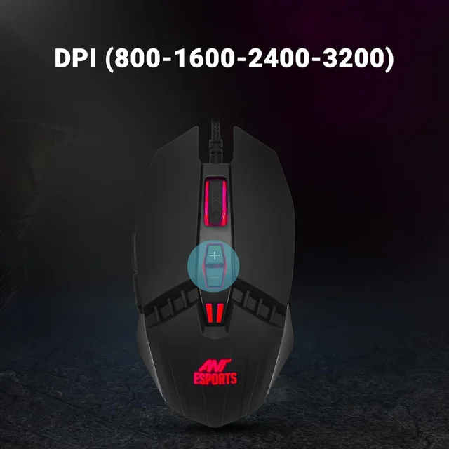 Ant Esports KM500 Pro Backlit Gaming Membrane Keyboard-19 Anti GhostingKeys I Braided Cable with Rubberised Coating and 3200 DPI Optical Sensor I LED Backlit Scroll Wheel Mouse Combo