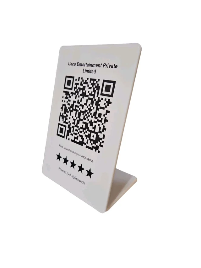 Google My Business Review QR Code - White