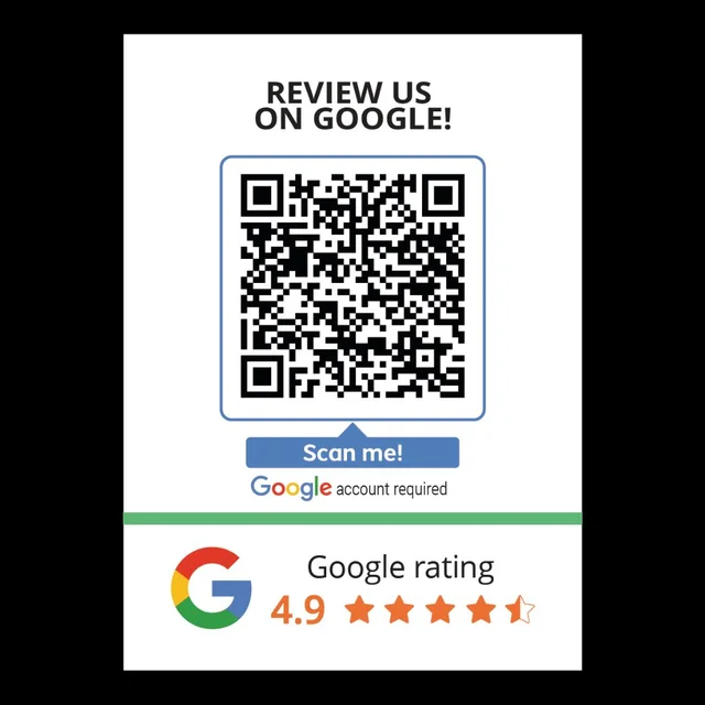 Google My Business Review QR Code - White
