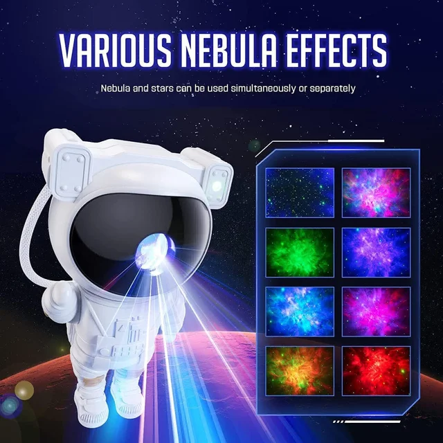 Astronaut Space Projector HD -Star Galaxy Night Light, Starry Nebula Ceiling LED Lamp with Timer and Remote, Kids Room Decor Aesthetic, Gifts for Christmas,Birthdays,Valentine's Day