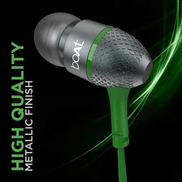boAt Bass Heads 225 in-Ear Wired Headphones with Mic (Forest Green)