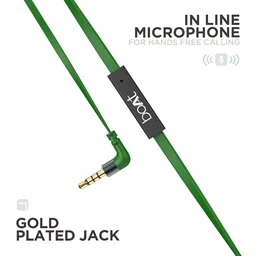 boAt Bass Heads 225 in-Ear Wired Headphones with Mic (Forest Green)