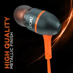 boAt Bassheads 220 Wired in Ear Earphone with Mic(Fiery Orange Indi)