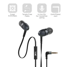 boAt Bassheads 220 Wired in Ear Earphones(Black Indi) - Black