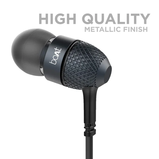 boAt Bassheads 220 Wired in Ear Earphones(Black Indi) - Black