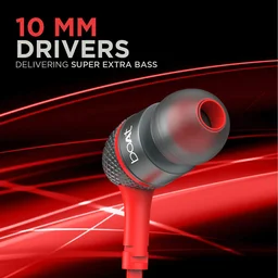 boAt Bassheads 225 Wired in Ear Earphone with Mic (Red) - Red