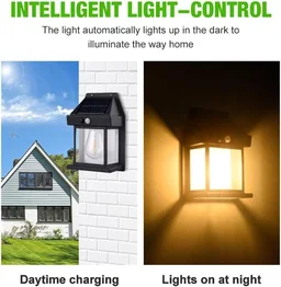 Bulb led Solar Outdoor Garden Wall Light with Sensor Wireless ip65 Solar Wall lamp