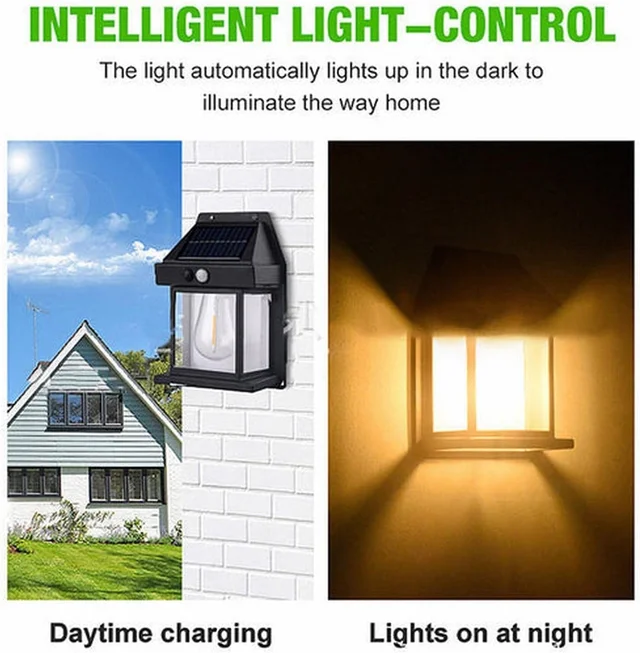 Bulb led Solar Outdoor Garden Wall Light with Sensor Wireless ip65 Solar Wall lamp
