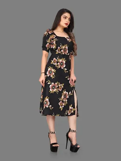 Classic Crepe Printed Dresses for Women