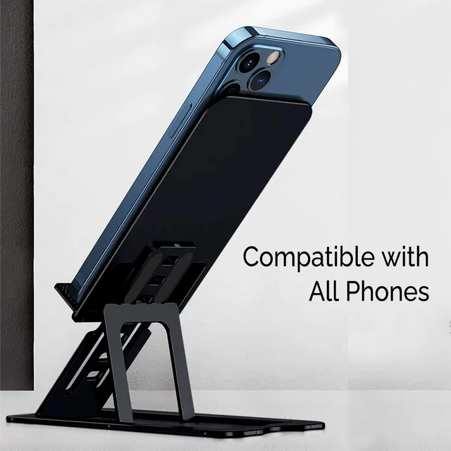 Foldable Mobile Phone Holder Tablet PC Smartphone Stand Desktop Phone Support Universal Non-Slip Mobile Bracke - Black