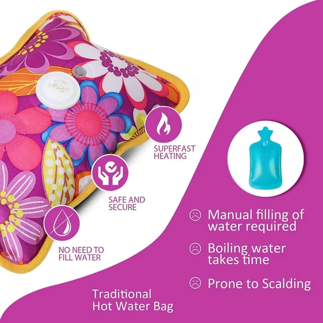 Heating Bag Hot Water Bag Electric Heating Pad for Back Pain Hot Bags for Pain Relief Heat Pouch Hot Pack for Period Cramps (Hot Water Bag)