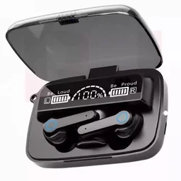 M19 Wireless Earbuds TWS 5.1 Large Screen Dual LED Digital Display Touch Bluetooth Headphones Mini Compact Portable Sports - Black