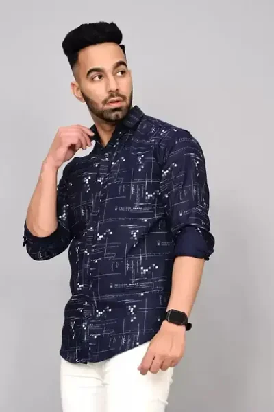 Men Regular Fit Boss Printed Casual Shirt - M