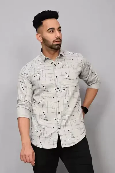 Men Regular Fit Boss Printed Casual Shirt - M